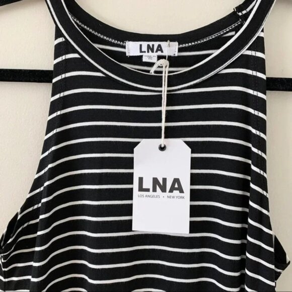 LNA Revolve Leigh Maxi Dress stripes Long Sleeveless Curved hem Scoop neck XS - Picture 12 of 16